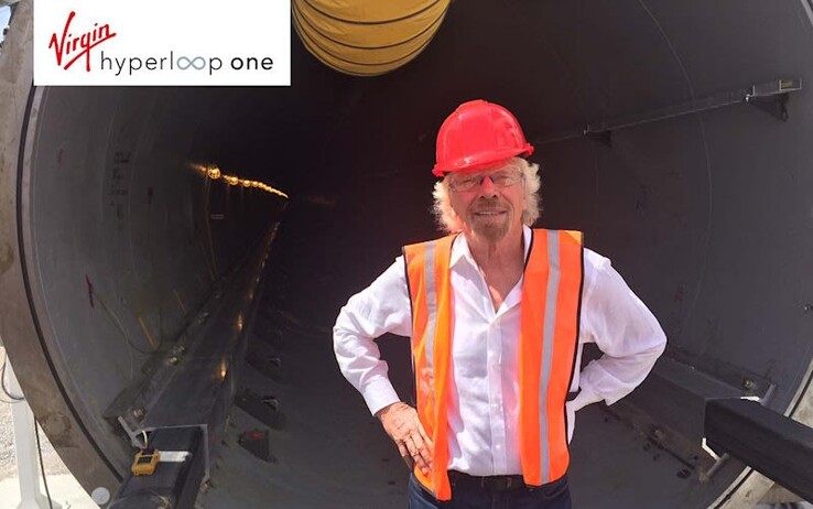 理查德-布兰森爵士投资 Hyperloop One。图片来源：Virgin Hyperloop One维珍超级高铁
