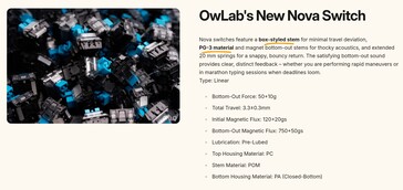 OwLabs Nova HE 开关规格