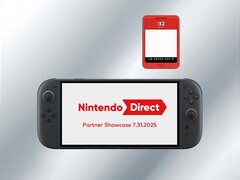 游戏机上方显示的 Switch 2 游戏密钥卡（图片来源：任天堂美国公司，有编辑）