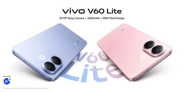 vivo V60 Lite 4G 的规格与 vivo V60 Lite 5G 相似。