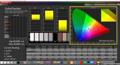 CalMAN ColorChecker（DCI-P3目标色彩空间）。