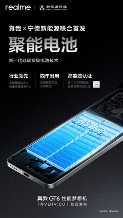 Realme最新发布的GT6预告凸显了其电池、显示屏和耐用性技术的巅峰之作。(来源：Realme 通过微博）