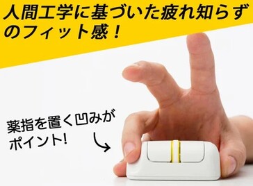 Finger Barrel Mouse i2 符合人体工程学的三指凹陷和超轻重量减轻了手部疲劳。(来源：MEETS TRADING）