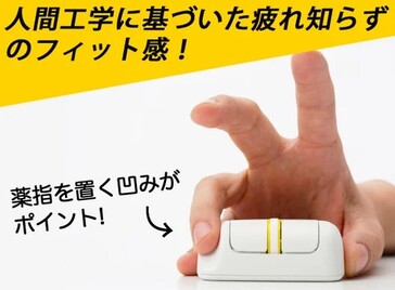 Finger Barrel Mouse i2 符合人体工程学的三指凹陷和超轻重量减轻了手部疲劳。(来源：MEETS TRADING）