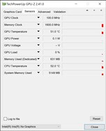 GPU-Z。传感器