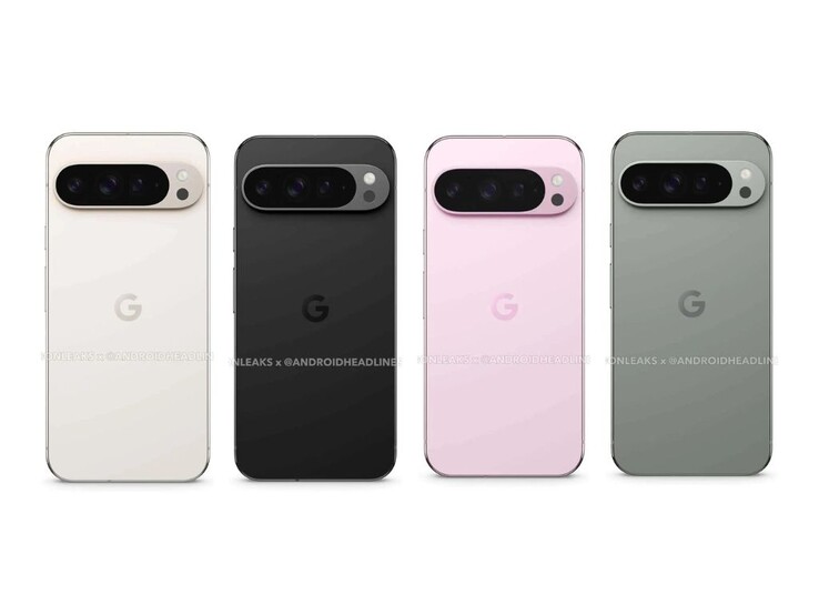 @OnLeaks 泄露的 Google Pixel 四种颜色。(来源：@OnLeaks xAndroid Headlines)
