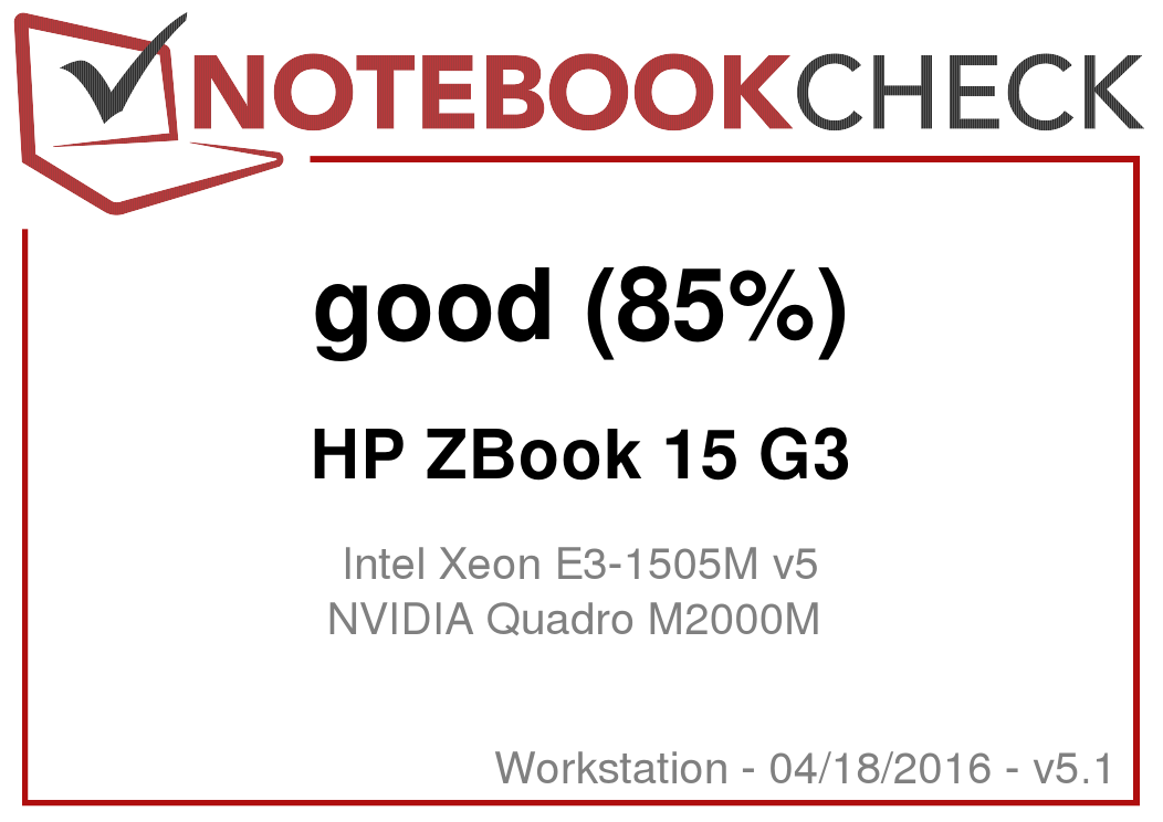 惠普 ZBook 15 G3 工作站简短评测 - Notebookcheck